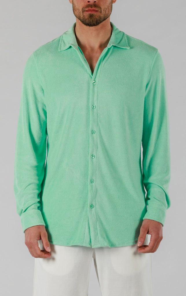 TERRY SHIRT LONG SLEEVE | BROOK GREEN - BAIN DE MER USA I Luxury Swimwear & Casual wear