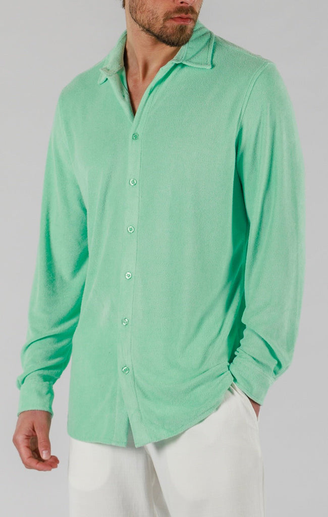 TERRY SHIRT LONG SLEEVE | BROOK GREEN - BAIN DE MER USA I Luxury Swimwear & Casual wear