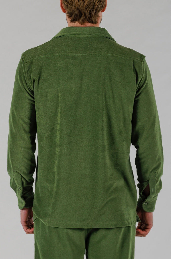 TERRY SHIRT LONG SLEEVE | MILITARY GREEN - BAIN DE MER USA I Luxury Swimwear & Casual wear