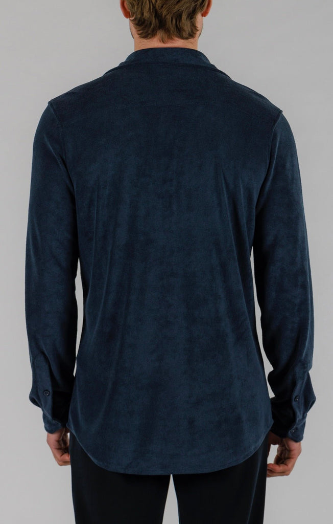 TERRY SHIRT LONG SLEEVE | NAVY - BAIN DE MER USA I Luxury Swimwear & Casual wear