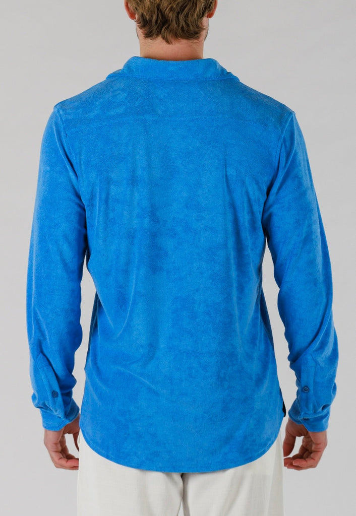 TERRY SHIRT LONG SLEEVE | REGATTA BLUE - BAIN DE MER USA I Luxury Swimwear & Casual wear