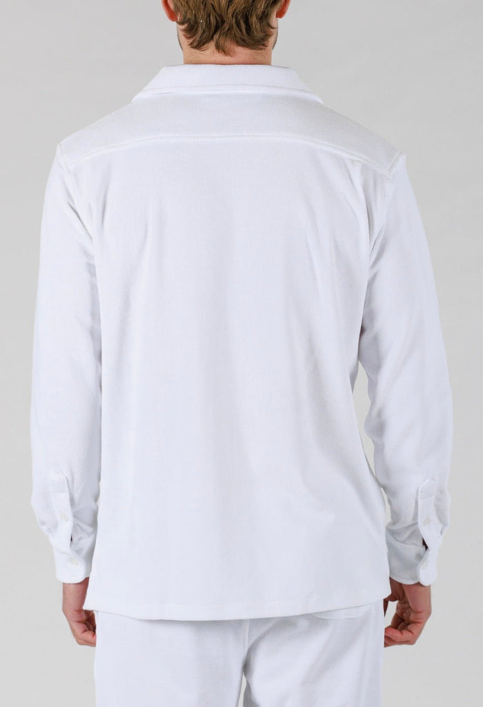 TERRY SHIRT LONG SLEEVE | WHITE - BAIN DE MER USA I Luxury Swimwear & Casual wear