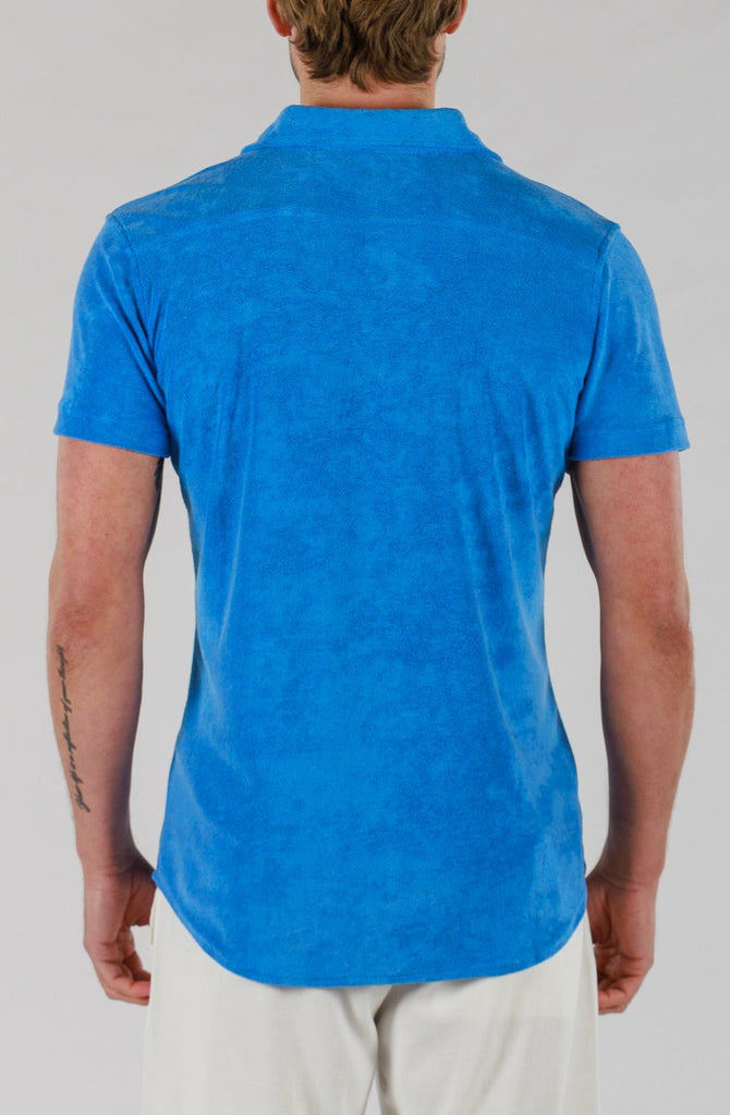 TERRY SHIRT SHORT SLEEVE | REGATTA BLUE - BAIN DE MER USA I Luxury Swimwear & Casual wear