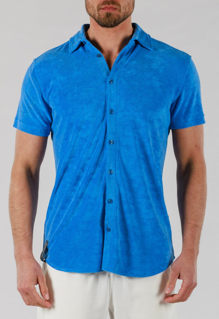 TERRY SHIRT SHORT SLEEVE | REGATTA BLUE - BAIN DE MER USA I Luxury Swimwear & Casual wear