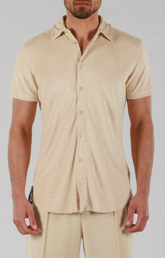 TERRY SHIRT SHORT SLEEVE | SAND - BAIN DE MER USA I Luxury Swimwear & Casual wear