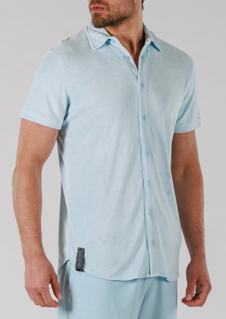 TERRY SHIRT SHORT SLEEVE | SKY BLUE - BAIN DE MER USA I Luxury Swimwear & Casual wear