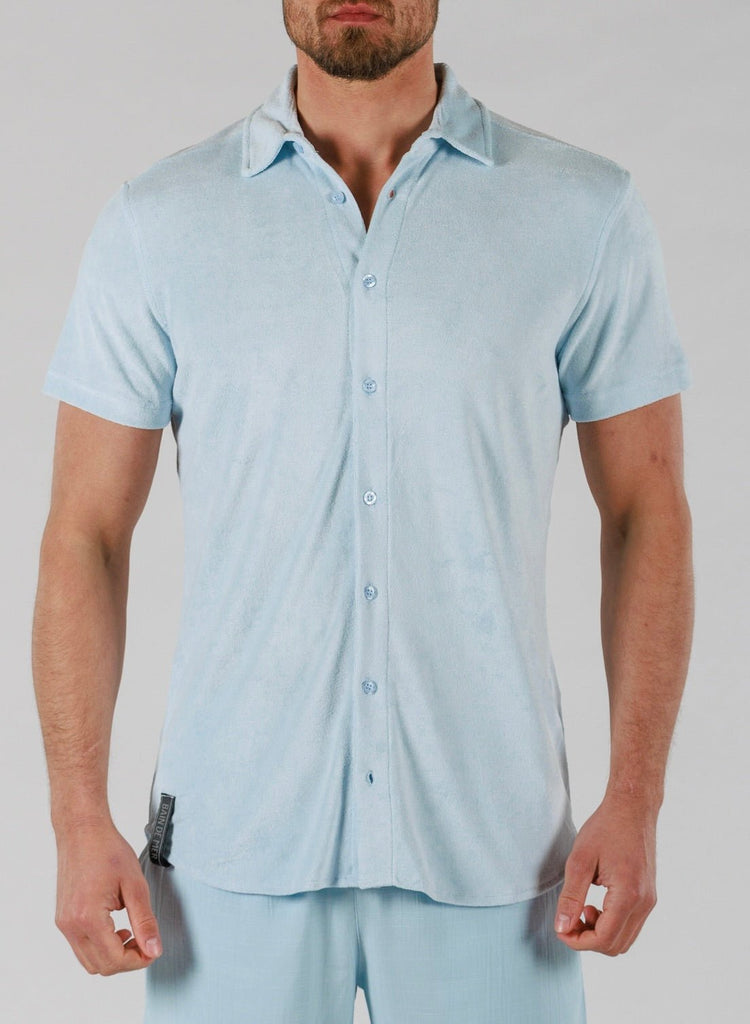 TERRY SHIRT SHORT SLEEVE | SKY BLUE - BAIN DE MER USA I Luxury Swimwear & Casual wear