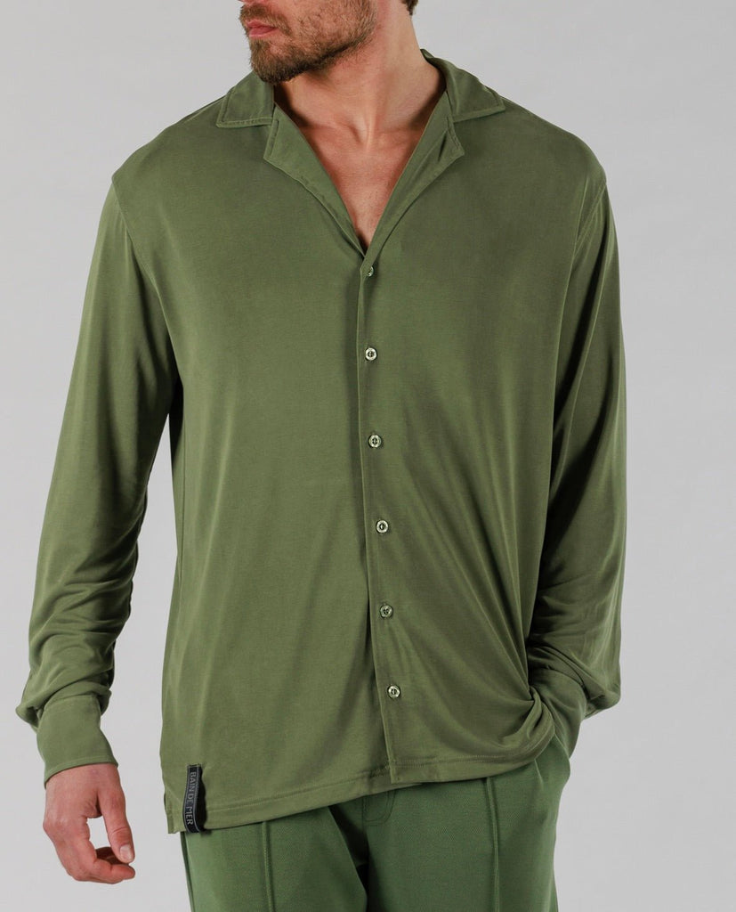 VEIL WOOD SHIRT LONG SLEEVE | MILITARY GREEN - BAIN DE MER USA I Luxury Swimwear & Casual wear