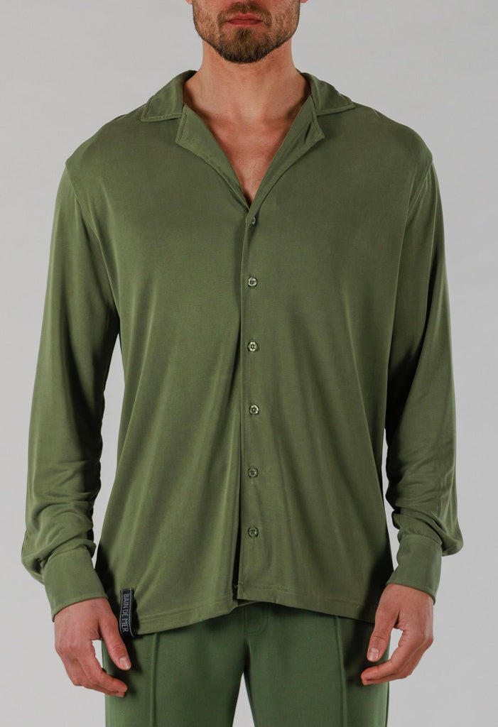 VEIL WOOD SHIRT LONG SLEEVE | MILITARY GREEN - BAIN DE MER USA I Luxury Swimwear & Casual wear