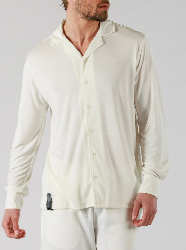 VEIL WOOD SHIRT LONG SLEEVE | WHITE - BAIN DE MER USA I Luxury Swimwear & Casual wear