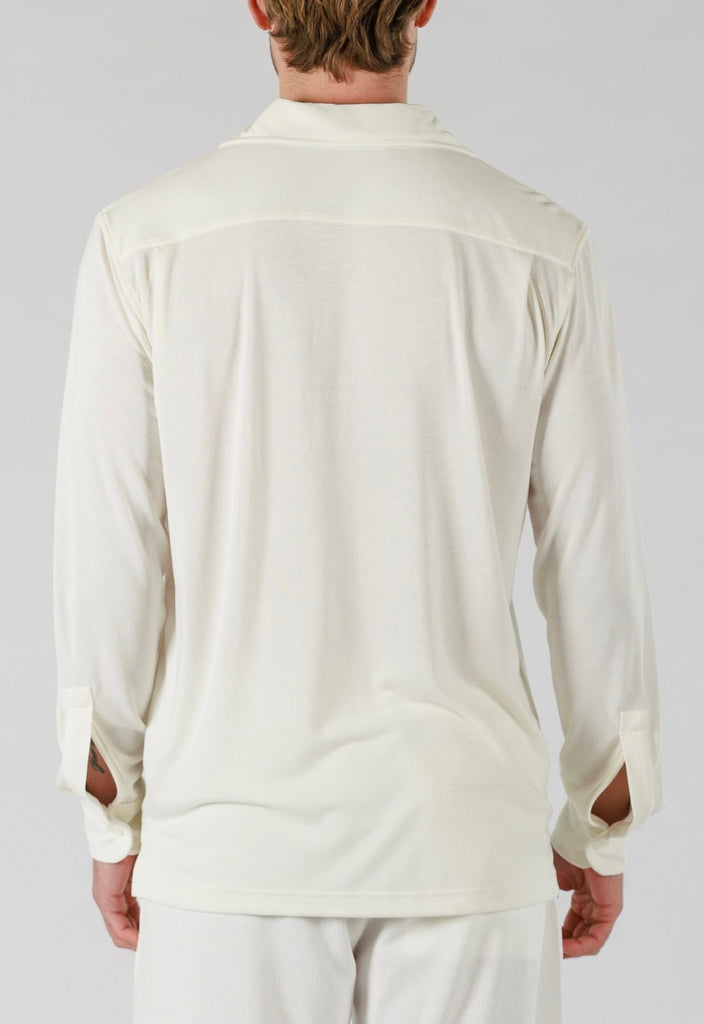 VEIL WOOD SHIRT LONG SLEEVE | WHITE - BAIN DE MER USA I Luxury Swimwear & Casual wear