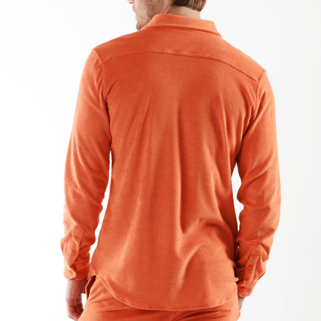 BAGATELLE ORANGE | Towelling Long Sleeve Shirt - BAIN DE MER USA I Luxury swimwear & casual wear