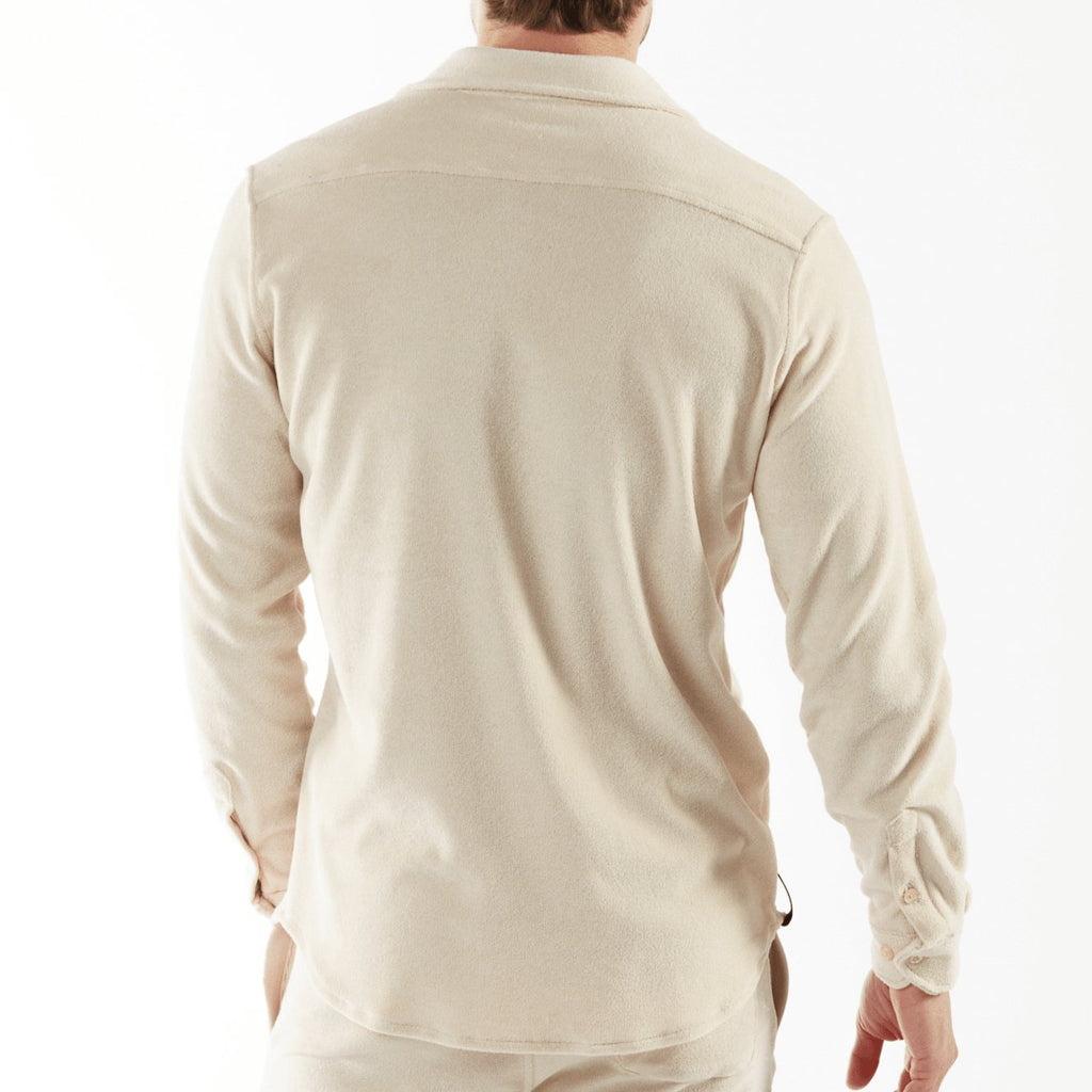 BAGATELLE SAND | Towelling Long Sleeve Shirt - BAIN DE MER USA I Luxury Swimwear & Casual wear