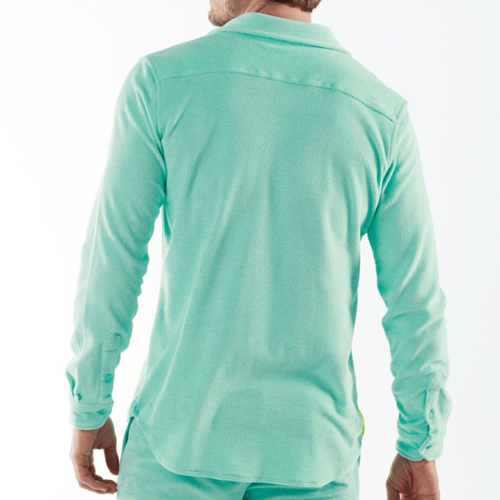 BAGATELLE TIFFANY BLUE | Towelling Long Sleeve Shirt - BAIN DE MER USA I Luxury Swimwear & Casual wear