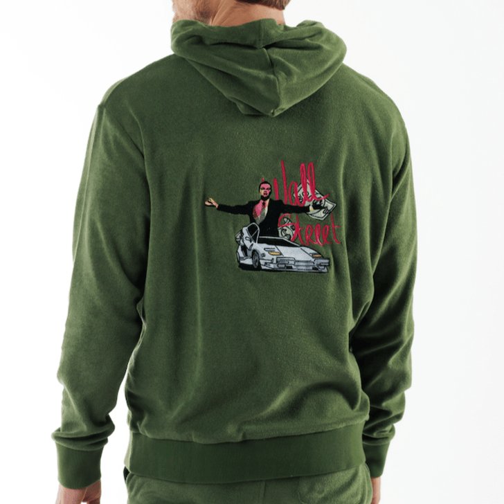 BOHEME MILITARY GREEN | Towelling Hoodie THE WALL STREET - BAIN DE MER USA I Luxury swimwear & casual wear