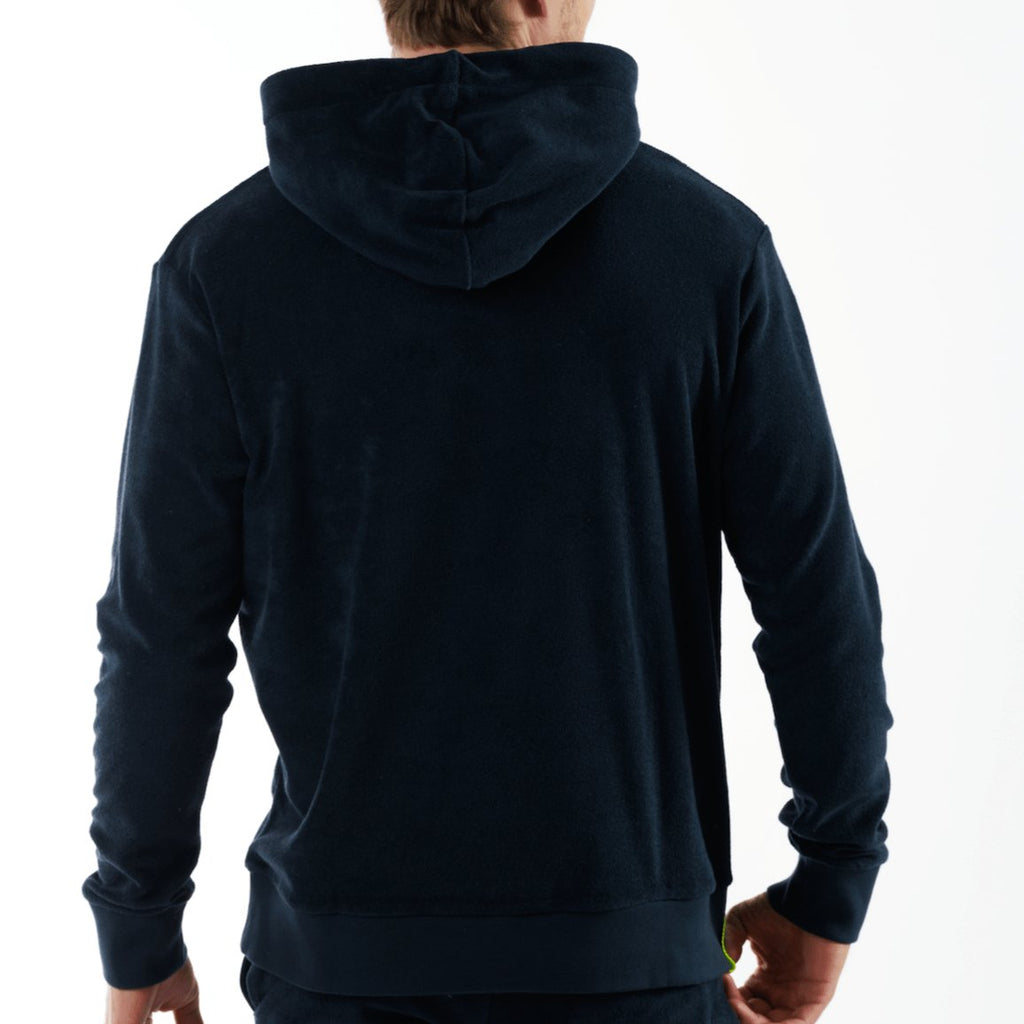 BOHEME NAVY BLUE | Towelling Hoodie - BAIN DE MER USA I Luxury swimwear & casual wear