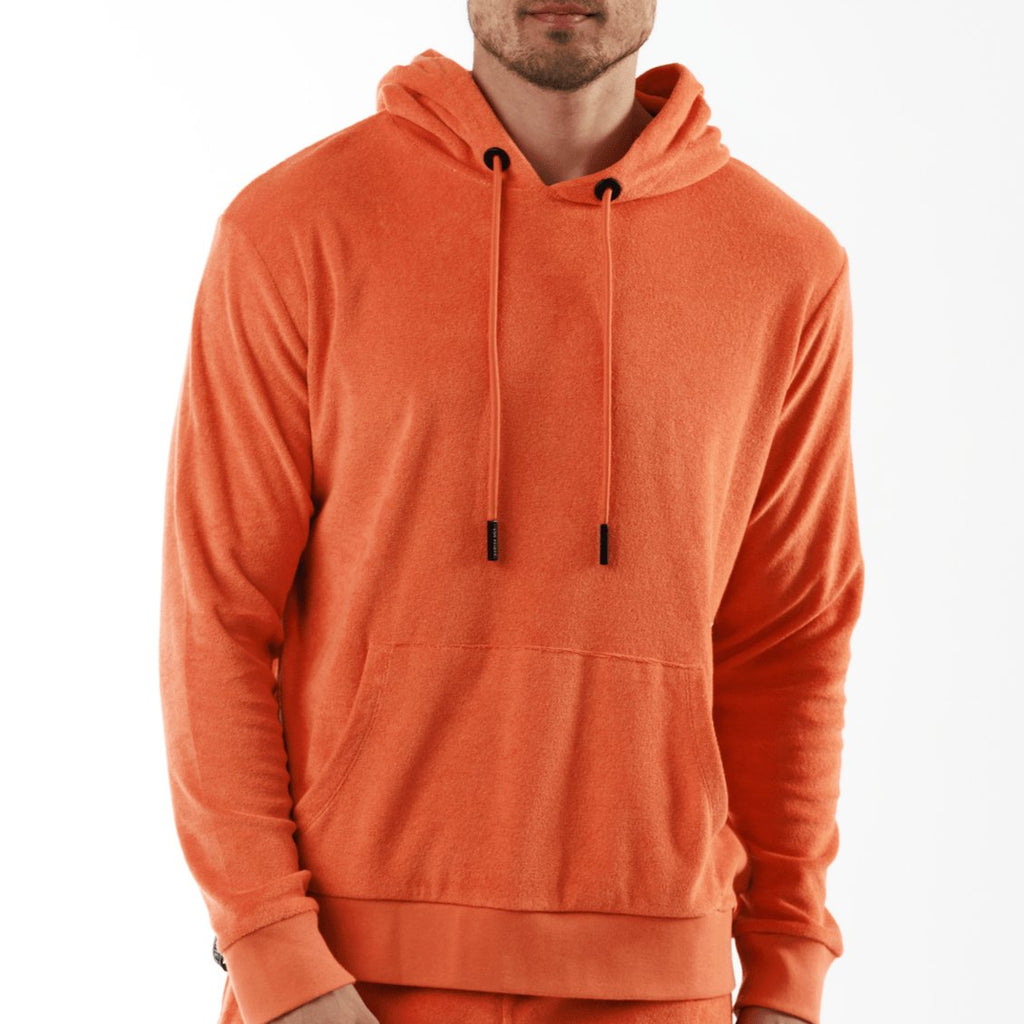 BOHEME ORANGE | Towelling Hoodie - BAIN DE MER USA I Luxury swimwear & casual wear