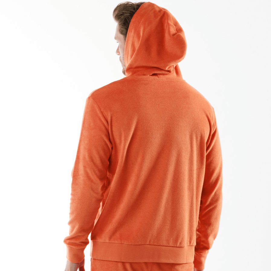 BOHEME ORANGE | Towelling Hoodie - BAIN DE MER USA I Luxury swimwear & casual wear