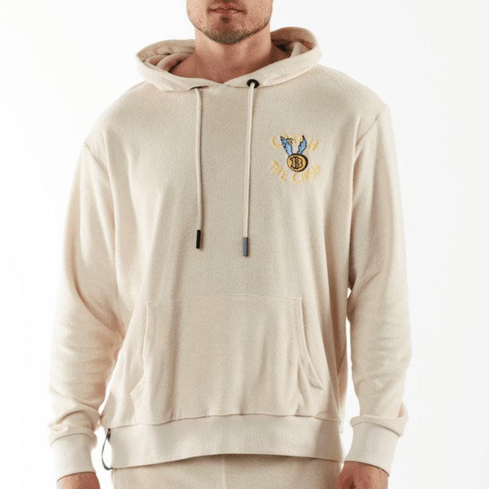 BOHEME SAND | Towelling Hoodie CATCH THE CASH - BAIN DE MER USA I Luxury swimwear & casual wear