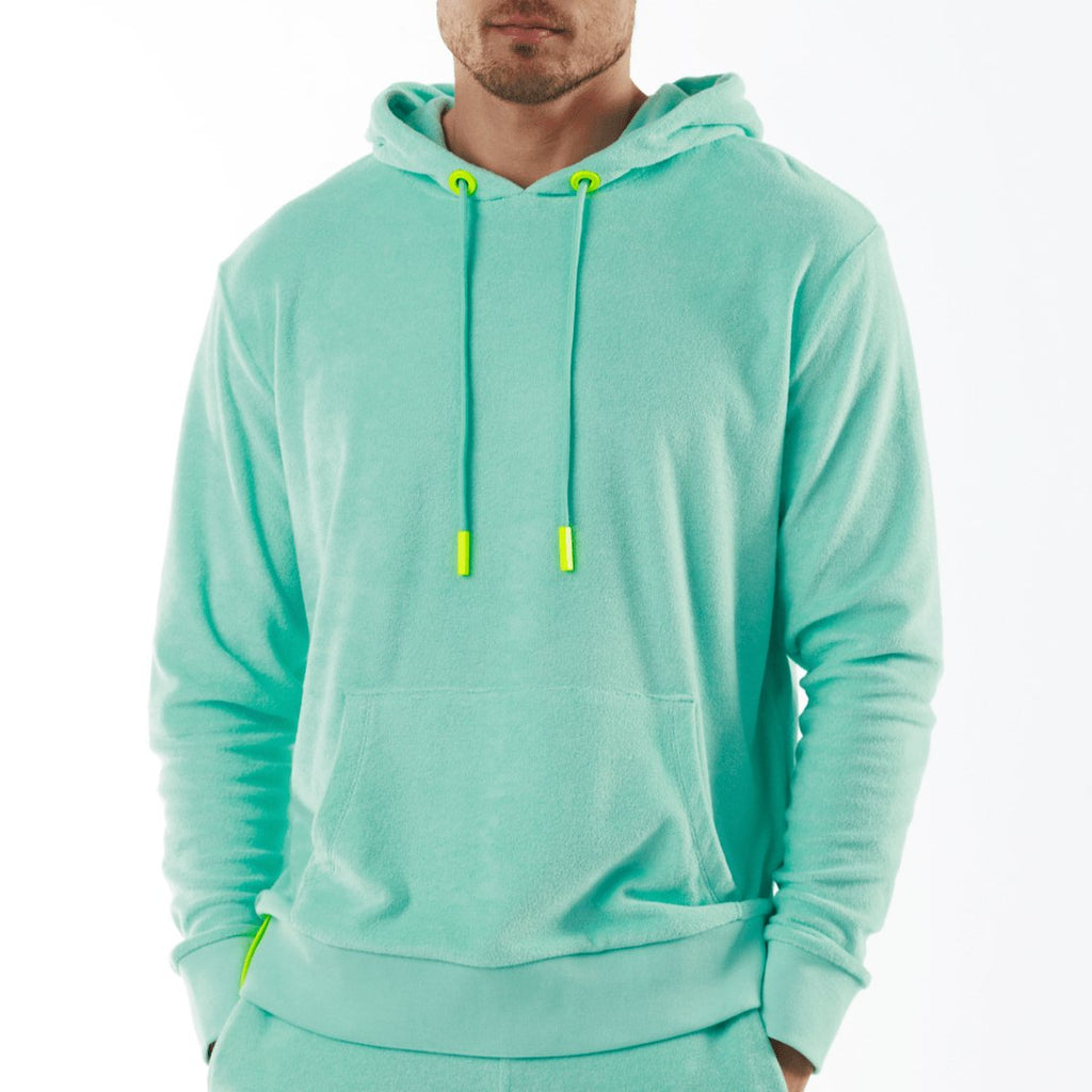 BOHEME TIFFANY BLUE | Towelling Hoodie - BAIN DE MER USA I Luxury swimwear & casual wear