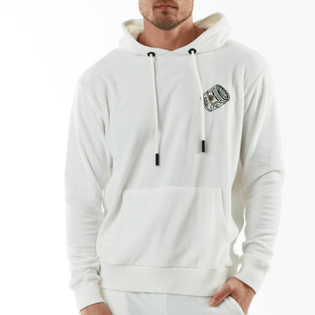 BOHEME WHITE | Towelling Hoodie THE WALL STREET - BAIN DE MER USA I Luxury swimwear & casual wear