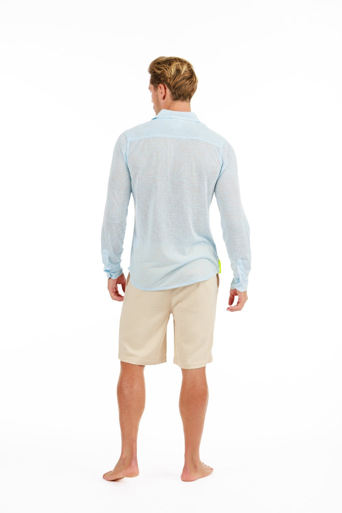 BYBLOS SKY BLUE | Linen Shirt Long Sleeve - BAIN DE MER USA I Luxury Swimwear & Casual wear