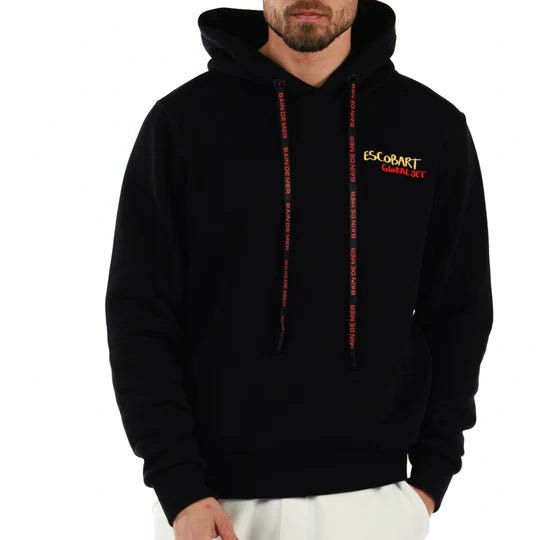 ESCOBART GLOBAL JET BLACK / MEN'S COTTON HOODIE - BAIN DE MER USA I Luxury Swimwear & Casual wear