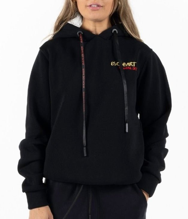 ESCOBART GLOBAL JET BLACK / WOMAN'S COTTON HOODIE - BAIN DE MER USA I Luxury Swimwear & Casual wear