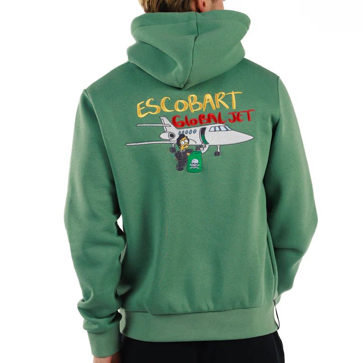 ESCOBART GLOBAL JET MILITARY GREEN / MEN'S COTTON HOODIE - BAIN DE MER USA I Luxury Swimwear & Casual wear