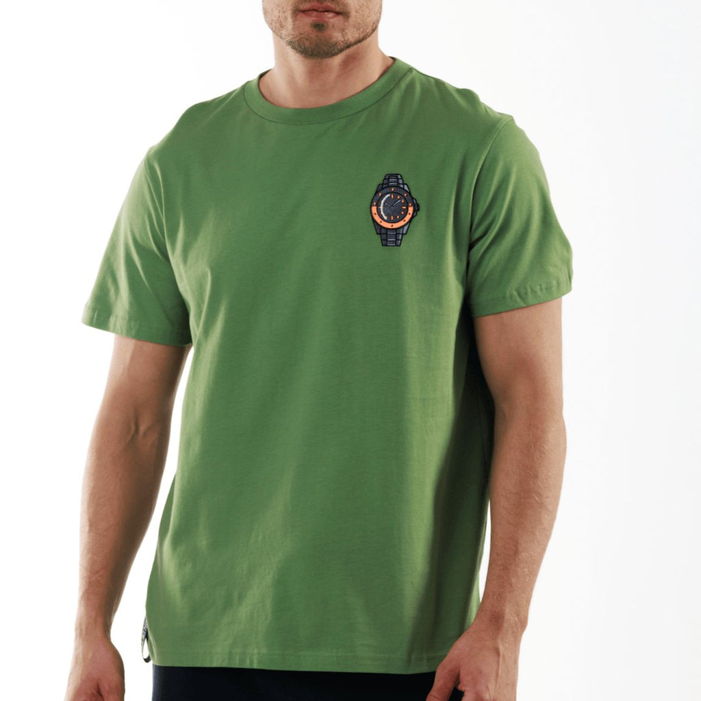 GAMBETTA MILITARY GREEN | Classic Cut Cotton T-Shirt THE WATCH - BAIN DE MER USA I Luxury swimwear & casual wear