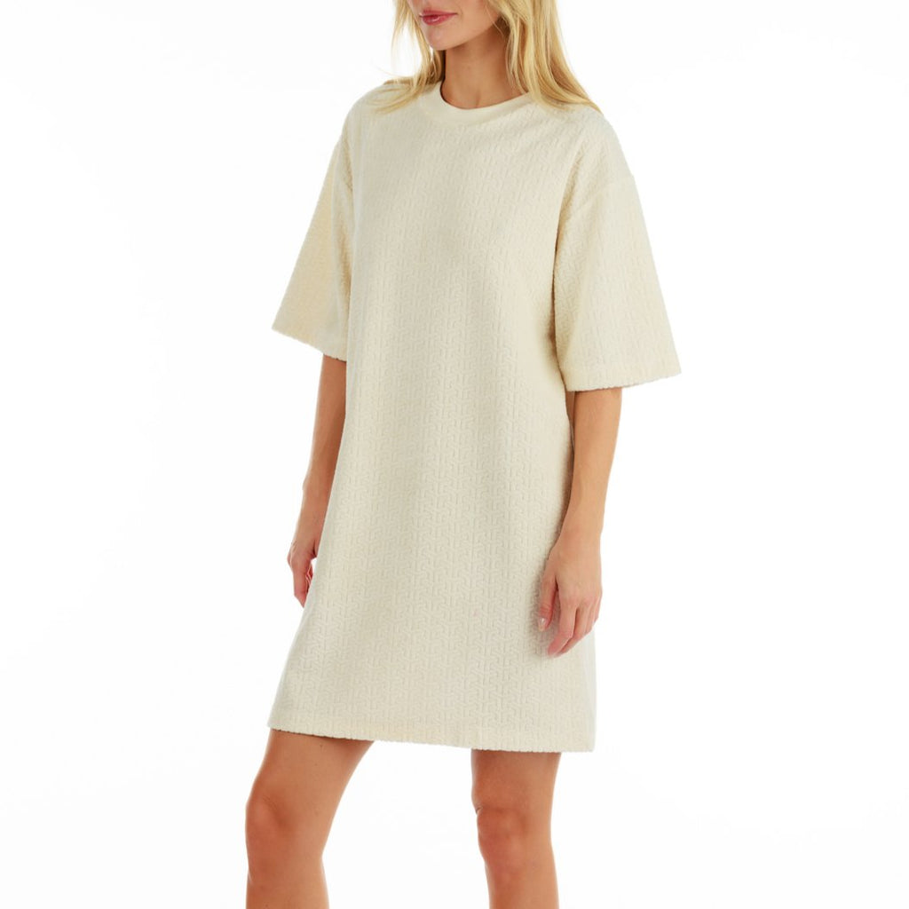 JACQUARD PARIS ECRU | Women T-shirt Dress - BAIN DE MER USA I Luxury Swimwear & Casual wear