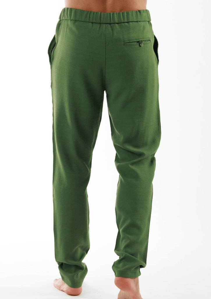 LA RESERVE MILITARY GREEN | Linen Pants - BAIN DE MER USA I Luxury Swimwear & Casual wear