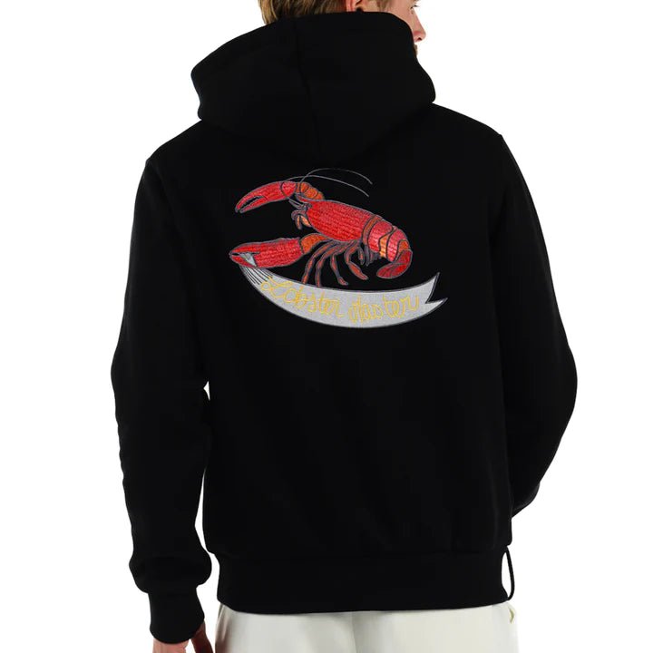 LOBSTER BLACK / MEN'S COTTON HOODIE - BAIN DE MER USA I Luxury Swimwear & Casual wear