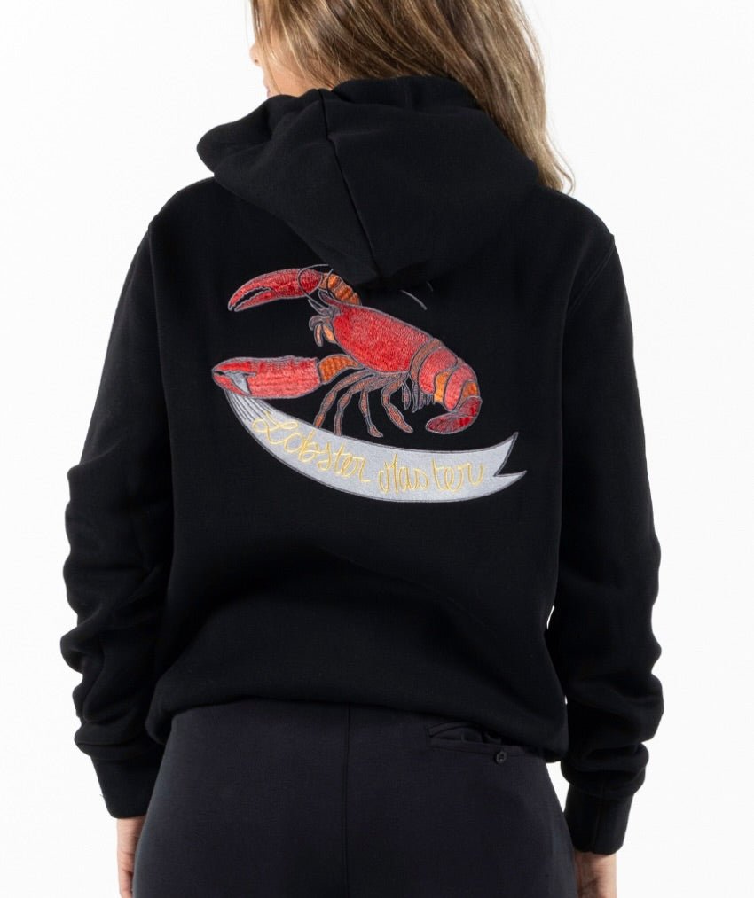 LOBSTER BLACK / WOMAN'S COTTON HOODIE - BAIN DE MER USA I Luxury Swimwear & Casual wear