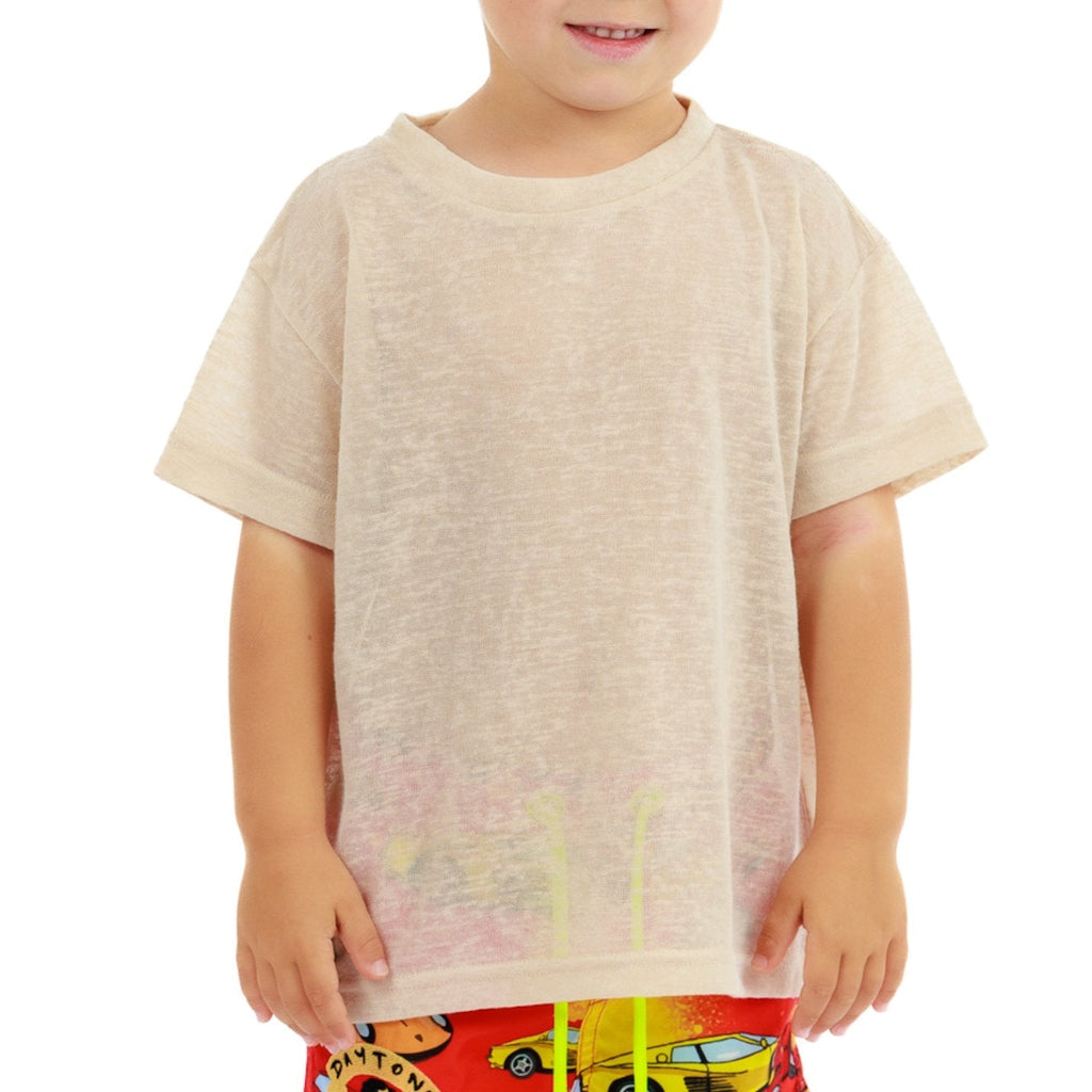 L'ORMEAUX MILITARY GREEN | Kids Linen T-Shirt - BAIN DE MER USA I Luxury Swimwear & Casual wear